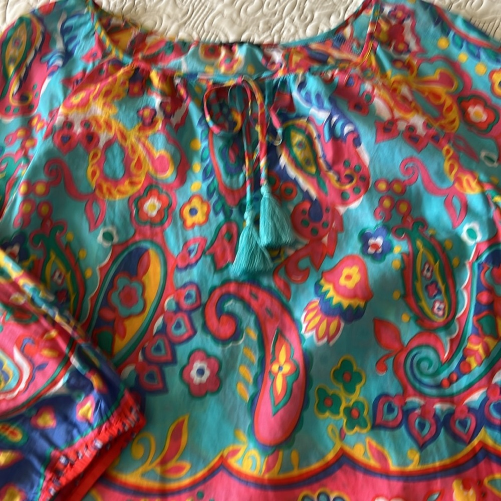 Talbots multicolor tie-front tunic - Picture 13 of 15